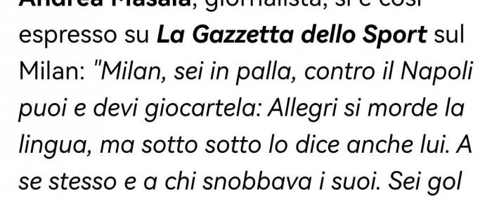 虎扑app-意甲知名媒体人：米兰应保持冷静，衹(zhǐ)有战胜那不勒斯才能回应那些质疑阿莱格里的人